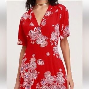 Free People Red Floral dress—please read!